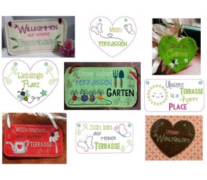 Stickserie ITH - Schilder Terrasse